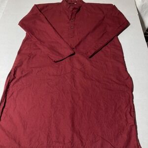 Raunaq by Royal dress Emporium Shirt Tunic Pathani‎ Solid Red Men's Size Medium